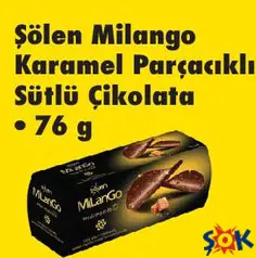 ŞÖLEN MİLANGO KARAMEL PARÇACIKLI SÜTLÜ ÇİKOLATA 76 G